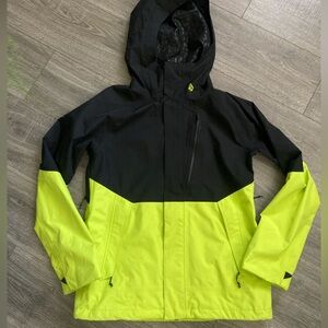 WOMENS ARIS GORE-TEX JACKET size med black and neon green/yellow ski snowboard